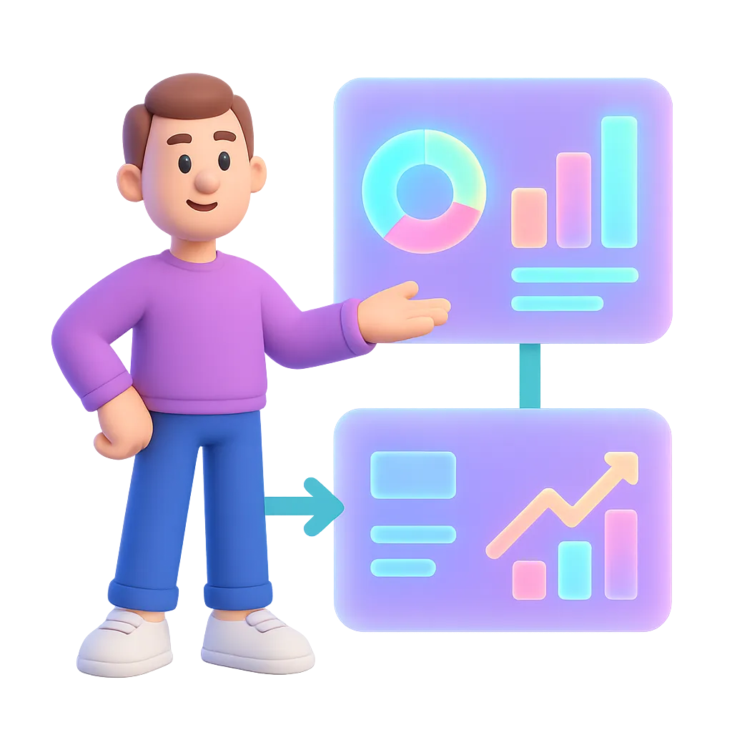 Line and bar charts with drilldown controls for ERP/CRM KPIs